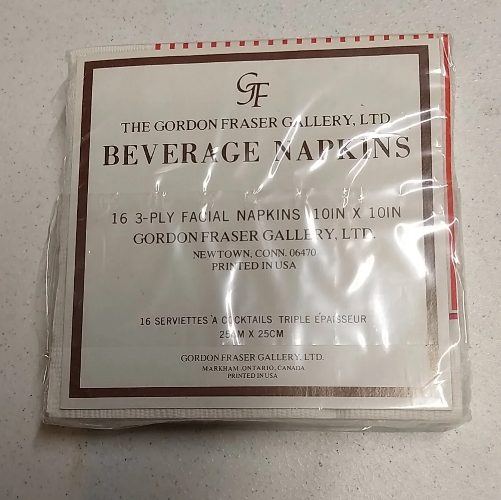 Loon Design Gordon Fraser 76 PC Hostess Box Set Plates /Napkin /Coasters BLK/RED